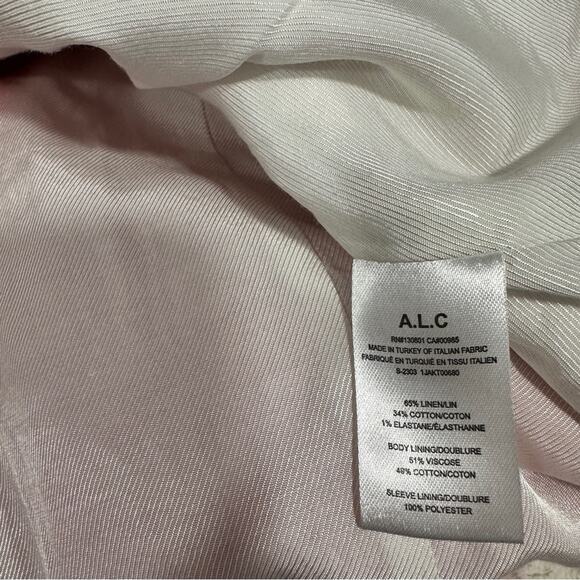 A.L.C. Size 0 Coral Donovan Linen Blend Blazer Jacket Preppy Heritage Old Money - Picture 12 of 14